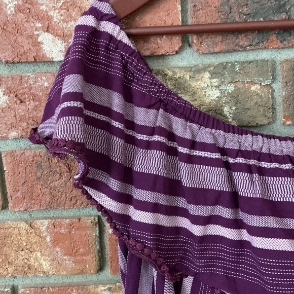 Lane Bryant Purple Woven Off the Shoulder Top - Picture 5 of 7